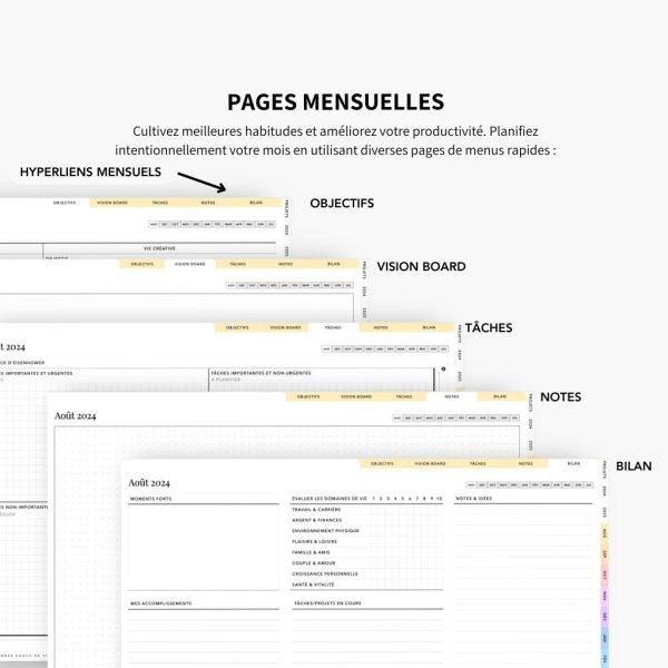2024-2025 Planner digital - Le Planner Coach de Vie - Horizontal - Image 10